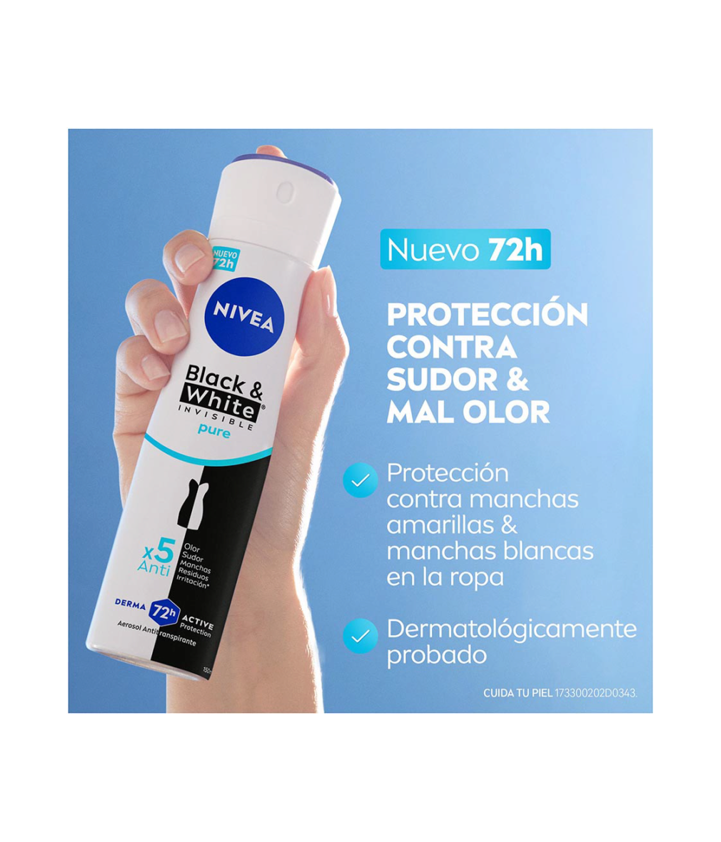 Spray Antitranspirante para Mujer Black & White 150 ml