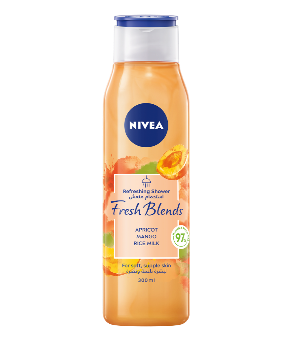 89714 Nivea Fresh Blends shower Apricot 300ml clean packshot bi-lingual