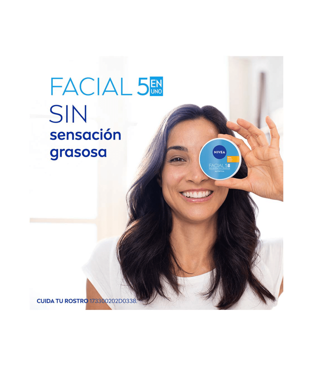 NIVEA Crema Facial 5en1 Cuidado Nutritivo 200ml