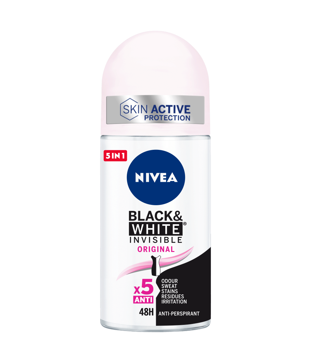 Black & White Invisible Original Roll-On Desodorante Antitranspirante | NIVEA