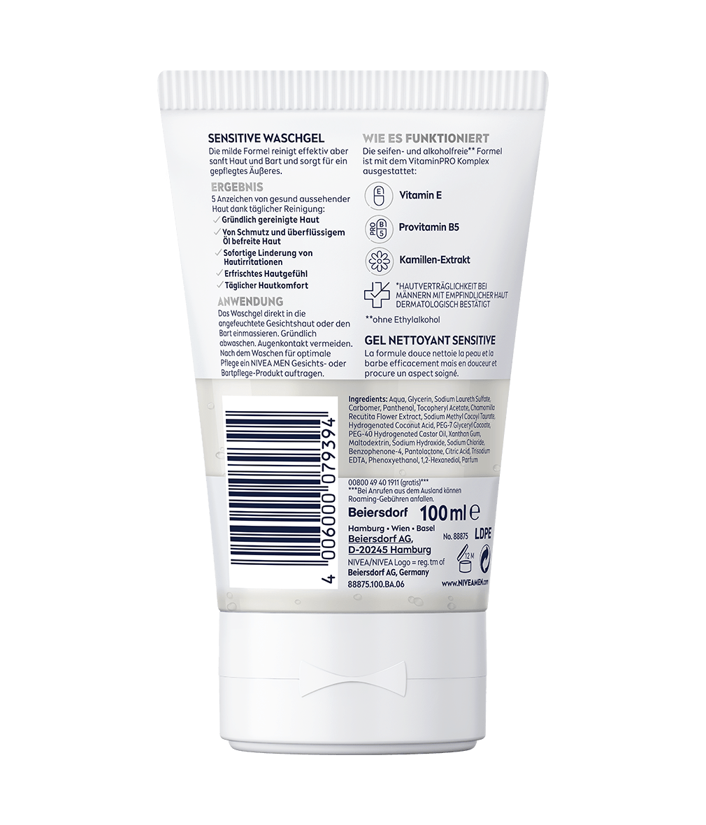 NIVEA MEN Sensitive Waschgel_100ml_Tube